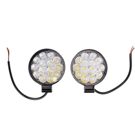 Farah LED SkyWay Off Road, 12 V/24 V, 42 W, 6000 K, 14 diodes, 2 pcs, 84x84 (100) x17 mm