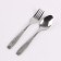 Set 4 in 1: Flaw 9 OZ + spoon + fork + glass 100 ml, in case, brown skin