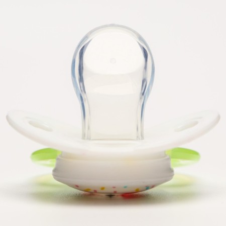Orthodontic dummy nipple, silicone, from 0 months, with a cap, "cat"-1