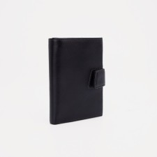 Male purse on the button for auto documents and passports, black color
