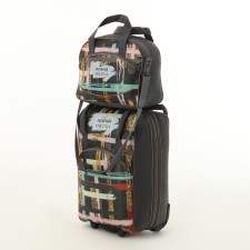 Small 37 l (s) suitcase with a Sacvoyage bag, lightning department, external pocket, with extension, color gray color