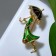 Brooch "Girl with an umbrella", the color black-green in gold