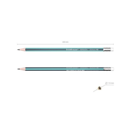 Chernographic pencil with Erichkrause "Sonata", HB, Grifel D = 2.2 mm, wood, three-5