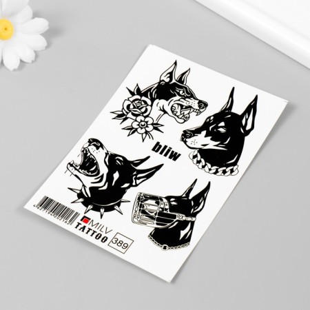 Tattoo on the body "Doberman" 10x15 cm-1