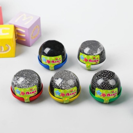 Slime "Plus", black with balls, capsule 40 g-1