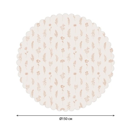 Tables on the table "Flower sketches", round, Saten, d = 150 cm