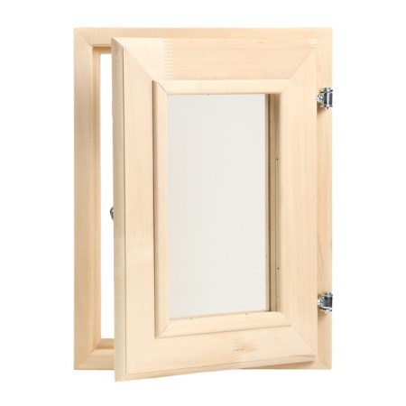 Window, 40x30 cm, double glass, linden, outer opening-2