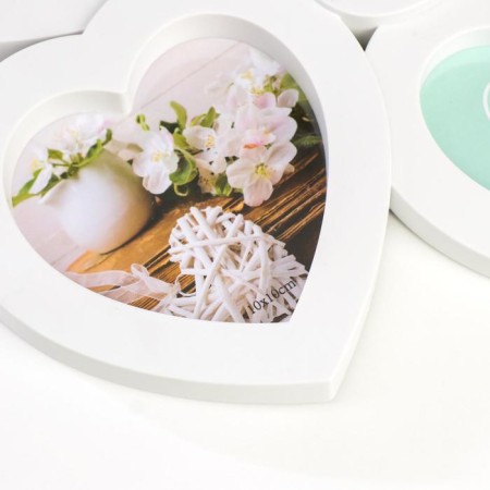 Photo frame in 6 photos 8x8, 10x10 cm "Six hearts" White 31x34x2.5 cm-1