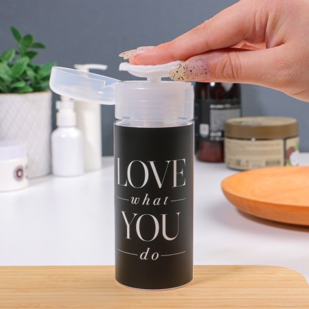 The bottle with the pump "Love What You Do", 150 ml, black/white color-3