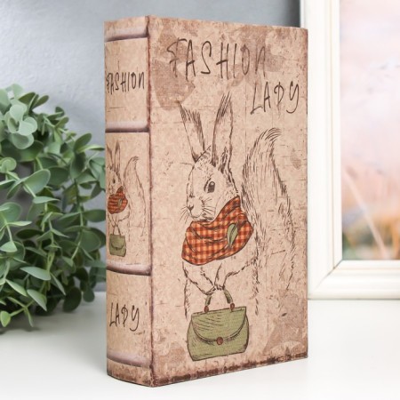 Safe Brush Tow to the leatherette "Squirrel in a palantin and with a handbag" 21x13x5 cm