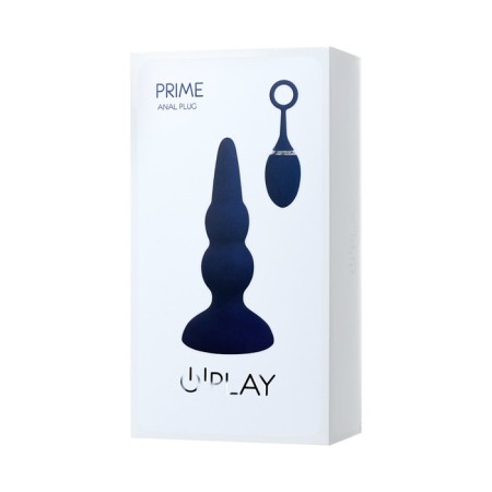Anal vibro -string O’Play Prime with a remote control, silicone, blue color, 12 cm-8