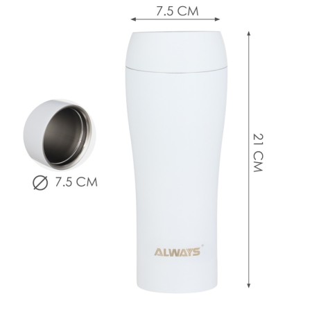 Thermal circle, 450 ml, City Always, retains heat 8 hours, 21 x 7.5 cm, white-2