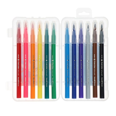 Flomasters - brushes 12 colors, kidscolor-4