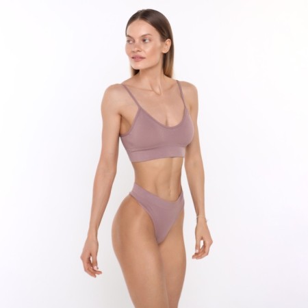 Female set (top, thongs), brown color, size 42-46-1