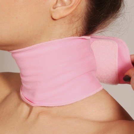 Gel SPA-mask for the neck, reusable, on Velcro, 46 ​​x 10 cm, pink color-2