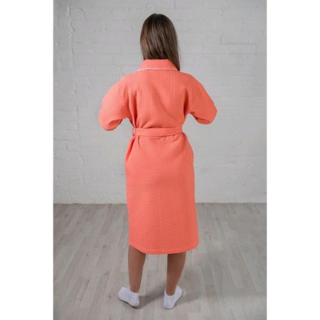 Women's robe, shalka+kant, size 54, coral color, waffle-2