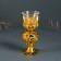 Climber Plastic, glass for 1 candle "openwork ball" glass on the leg gold 15x6x6 cm