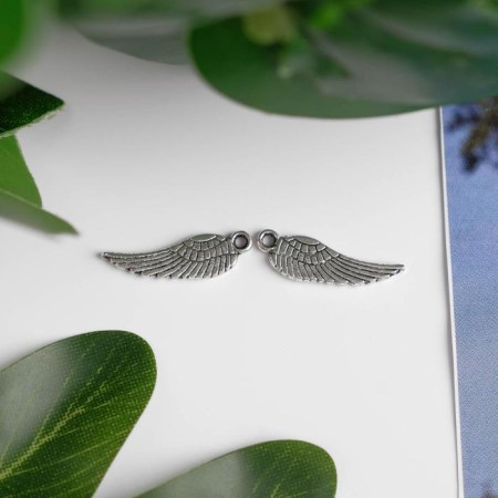 Decor metal for creativity "Wing Angel" silver (A1263) 1.7x0.5 cm