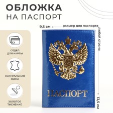 Cover for passport, blue color