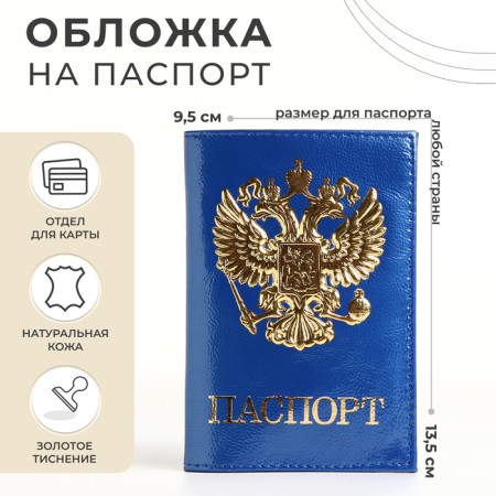 Cover for passport, blue color
