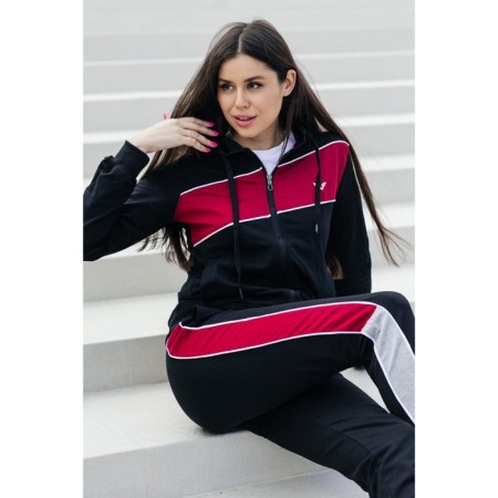 Female ishomine is a suit, size 46, black color, burgundy-11