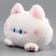 Soft toy "Cat-shred" on a key fob, 11 cm, white-pink color