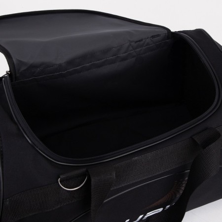 Sports bag with lightning, 2 outer pockets, long belt, black/brown color-2