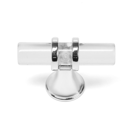 Handle button Cappio PK106, D = 12 mm, plastic, transparent/chrome color-2