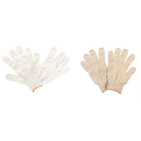 Garden gloves, x/b, knitting grade 10, 6 threads, size 9, without coating, white-2