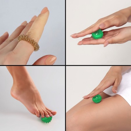 Hands and legs massage, d = 3.5 cm, 2 rings, green color-5