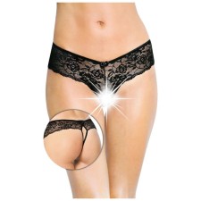 Lace panties with accession collection access, black color, size m/l
