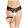 Lace panties with accession collection access, black color, size m/l
