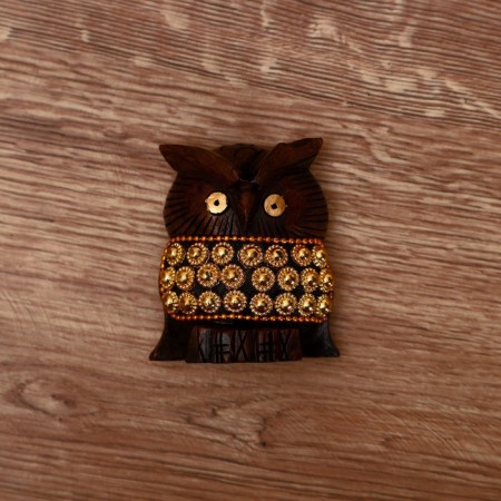 Souvenir "owl" wood 8 cm-2