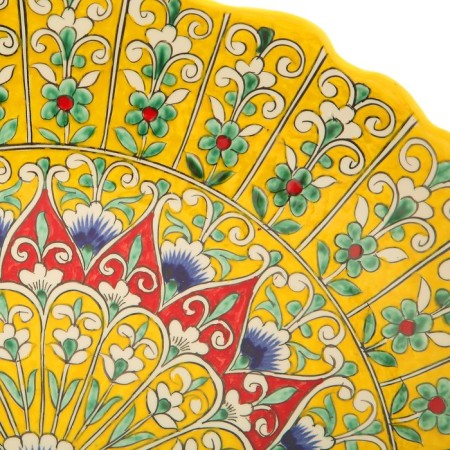 Largan Rishtan ceramics "Flowers", 41 cm, red, corrugated-3