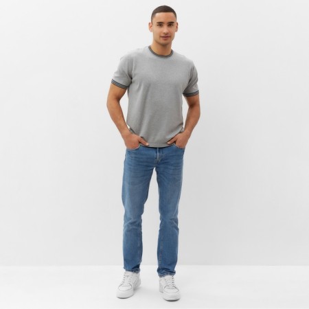 Jumper men's short sleeve Minaku Regular Fit: Color Gray Melange, Rr. 48-1