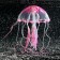 Decor for the Aquarium "Medusa" Silicone, with a neon effect, 10 x 10 x 20.5 cm, pink
