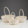 A set of wicker baskets, willow, 3 pcs., Oval, white, large