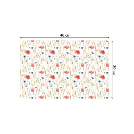 A set of napkins for setting the table “Field of poppies”, rectangular, rounded edges, size 30x46 cm, 4 pcs-2
