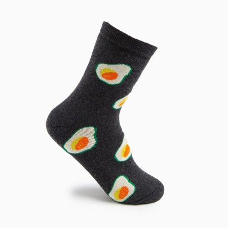 Women's socks "avocado", gray color, size 23-25