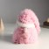 Interior light doll "Santa Claus in a pink fur coat and long cap" 20x20x25 cm