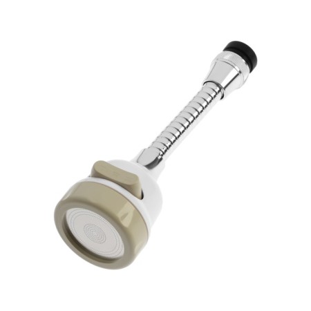 Zein aerator, stream adjustment, on a flexible hose, 170 mm, 3 modes, plastic, white