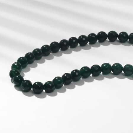 Beads on threads Char № 7.5 facet "Agat Zeleny", 48 beads