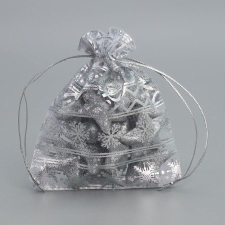Bag gift organza "Magic New Year", 10 x 12 cm +/- 1.5 cm, New Year-2