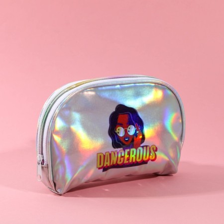 Dangerous cosmetic bag, holographic PVC, 20 x 13 cm-2