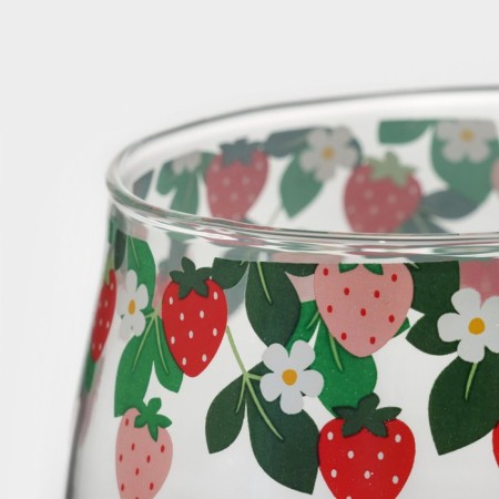 Glass mug with a ceramic lid and a spoon "Berry", 500 ml-4
