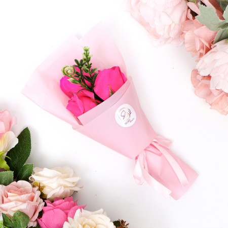 Bouquet of soap roses, fuchsia color