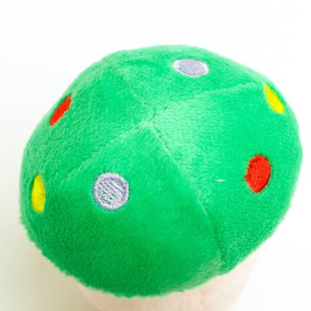 Dog toy "Mushroom", 10 cm, white/green-2