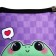 Children's textile wallet "Frog", 11x9x0.5 cm, purple color