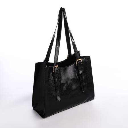 Bag Female Tout with zipper, black color-1