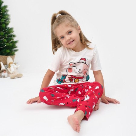 Pajama New Year's nursery KAFTAN "New Year's cat", size 34 (122-128 cm)-4